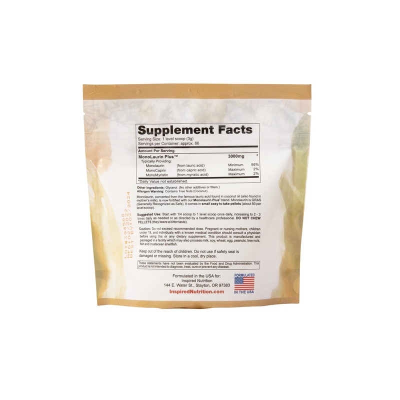 Inspired Nutrition UltraLaurin ® Monolaurin Supplement for Immune Support and