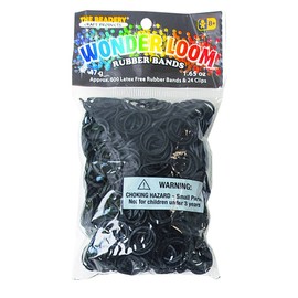 The Beadery - WonderLoom Bands, Black - 600 Bands, 24 C-Clips - 7295052