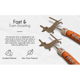 FIREBUGGZ Smores Skewers - Campfire Roasting Telescoping Smores Sticks Up To 34" - Stainless Steel Sausage Skewers, 2 Piece
