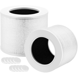 Core Mini-RF Filter Compatible with LEVOIT Core Mini Air Purifier, 3-in-1 H13 HEPA High-Efficiency Activated Carbon filter for LEVOIT Core Mini Replacement, 2 Filters + 10 Aroma Pads (White)