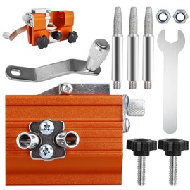 Eztronics Corp® Chainsaw Sharpener，Chainsaw Sharpening Jig Hand-Cranked Chainsaw Sharpener Kit Suitable For All Kinds Of Chain Saws Chain Saw Shaperener Tool (Orange)