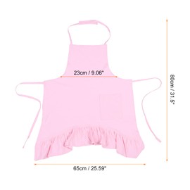 PATIKIL Cotton Linen Apron, Pleated butterfly Tail Aprons with Pockets for Women Smock Apron for Kitchen Cooking Gardening Flower Coffee Shop Nail Salon, Pink