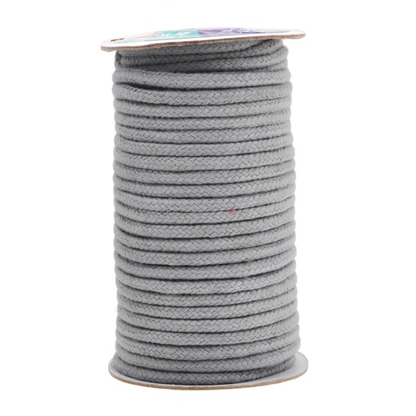 Mandala Crafts 5mm 20 Yards Gray Soft Drawstring Replacement Rope