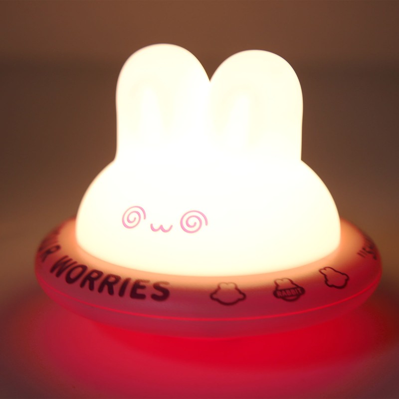 Cute Bunny Night Light Rechargeable 3 Levels Warm Light Soft