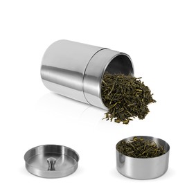 450ml Stainless Steel Tea Tin Canister, Sealed Double Lid Stainless Steel Canister Set Coffee Containers for Tea Coffee Bean