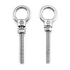 QWORK Threaded Eyebolts, 10 Pack 1/4" x 2" Long Stainless