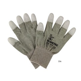 Wetec Gloves, PU Coated Fingertips, ESD, L, Copper Thread (Protective Glove Product Protection) (Pack of 10)