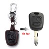 Happyit Leather Car Key Cover Button Remote Key