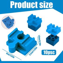 GXGM 10-Piece Set Track Connectors for Brio Duplo System Connectors, 4 x 3.2 x 1.12 cm Compatible Adapter Track Connector, Universally Combines Both Systems Together, Rail Connector (Blue, F)