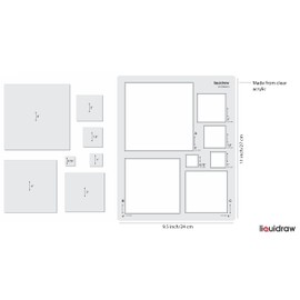 Liquidraw Quilting Templates & Rulers for Patchwork Acrylic Stencils Set Hexagon, Hearts, Square & Circle (Square)
