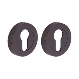 HANDLEZONE® 2 Pack Euro Cylinder Door Lock Key Escutcheon Covers - Black Nickel