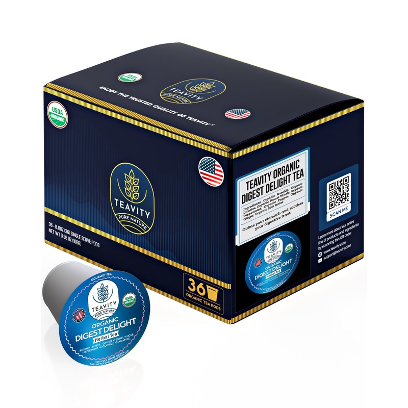 Organic Tea Pods with Ginger, Peppermint, Fennel, Licorice, & Rosehip