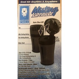 Pinnacle Brands Northern Chill Rechargeable Misting Air Cooler Fan Gray/Black Games, Outdoors...