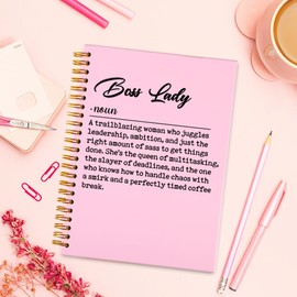 Boss Lady gifts for Women, Thank You Appreciation Gifts for Boss Lady, Inspirational Positive Gifts for Female Boss Lady Leader, Boss Lady Birthday Boss Day Gift office Spiral Notebooks-DFB16