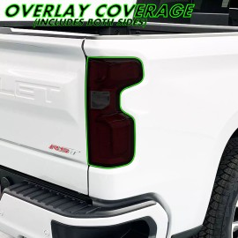 MotorSkinz FOR 19-24 Chevy Silverado Tail Light SMOKE Precut Vinyl Tint Overlays