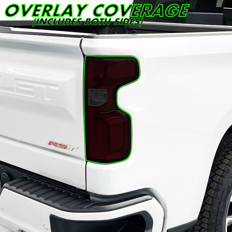 MotorSkinz FOR 19-24 Chevy Silverado Tail Light SMOKE Precut Vinyl