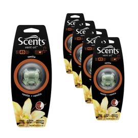 Scents Automotive Vent Fresh Air Freshener: Vanilla; 7mL, Yellow, 0.23 Fl Oz (Pack of 4)