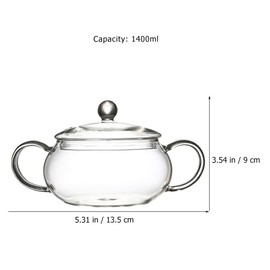 OKUMEYR Glass Saucepan with Lid 47 Oz Heat Resistant Stovetop Pot for Cooking Soup Noodles Stews Easy to Clean Kitchen Cookware