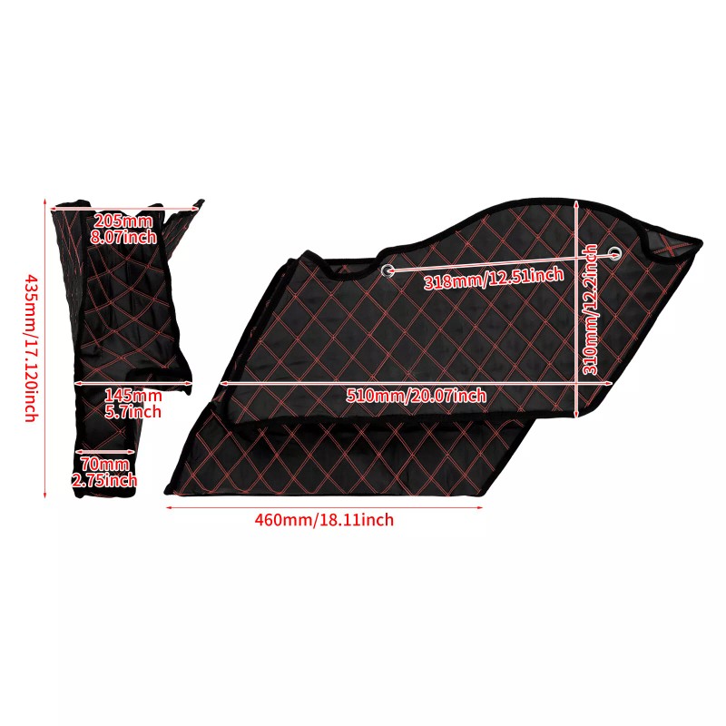 HDBUBALUS 5" Saddlebag Red Line Stretched Bag Inserts For Harley