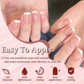 EternalClassic White French Tip Press on Nails Short Square Fake Nails, 150pcs French Gel Nail Tips Nude Nail Press ons, Short Press on Nails Square False Nails Stick on Nails for Nail Extension