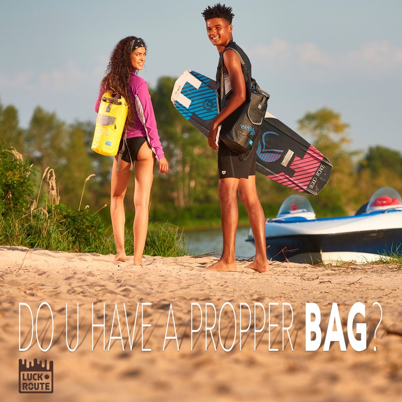 Mochila impermeable con correas y bolsillos, bolsa seca flotante para