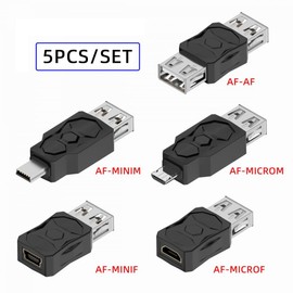 CY Adapter 5pcs/lot Micro USB 2.0 OTG Mini USB 5Pin Type-A Male to Female Data Charge Adapter