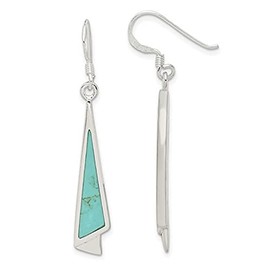 Turquoise Dangling Drop Earrings in Sterling Silver