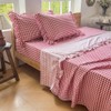 NSNLGSGC Red Ruffled Plaid Gingham Standard Size Pillow Shams 20"x26",