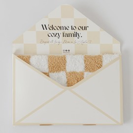 Orelle Checkered Baby Pacifier Lovey Blanket | Brown