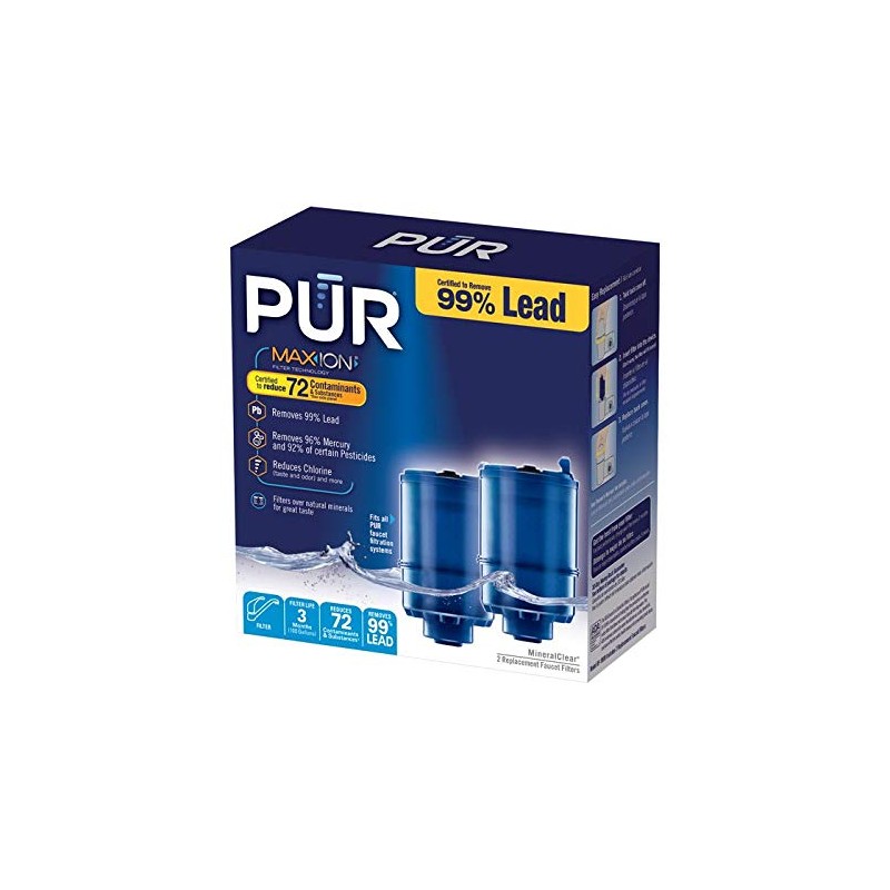 Kaz PUR Plus Faucet Mount Replacement Filter 2-Pack, Genuine PUR
