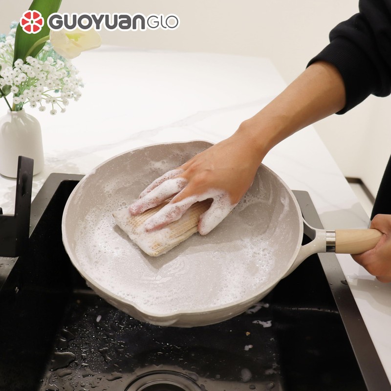 GUOYUANGLO Bamboo Kitchen Sponges Heavy Duty Natural Cleaning Sponges Non-Scratch