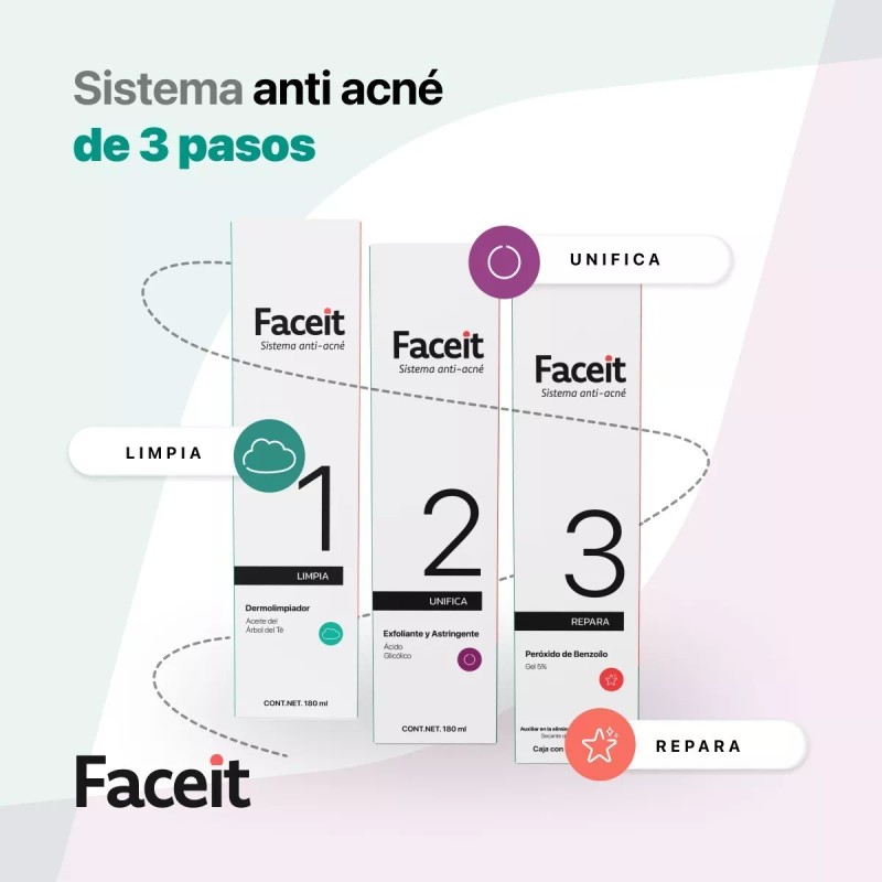 Faceit Sistema O Rutina Contra Acné De Tres Pasos Face