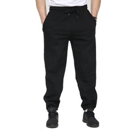 SKYTEX UK Mens Fleece Jogging Bottoms S-6XL (L, Black)