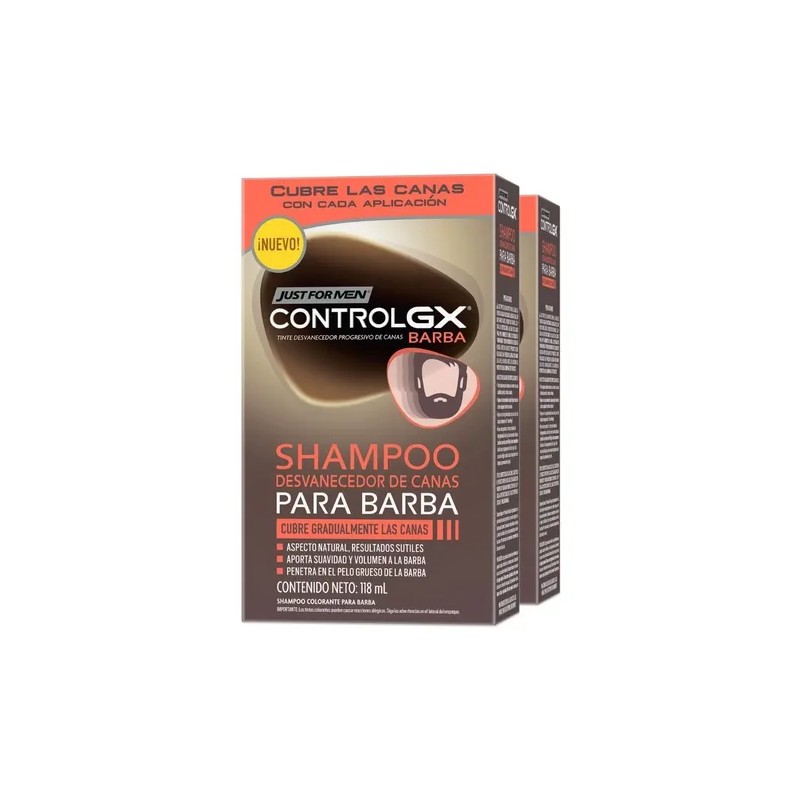 Just For Men Shampoo Desvanecedor Control Gx Barba 2-pack