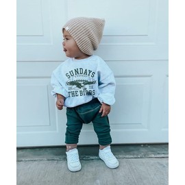 SHUING 3PCs Baby Boys Girls Football Clothes Sundays are for The Birds Eagles Romper Jogger Pants Newborn Coming Home Outfits (Sundays are for The Birds, 0-3 Months)