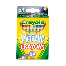 Crayola Metallic Crayons, Kids Art Supplies, 24 Count, Coloring Supplies, Gift for Kids, Ages 3, 4, 5, 6
