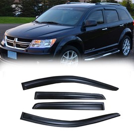 Deebior 94072 Original Side Window Wind Deflector,4pcs Outside Mount Tape-On Nice Sun Rain Guards Set,Window Visor fit for 2008-2020 Dodge Journey