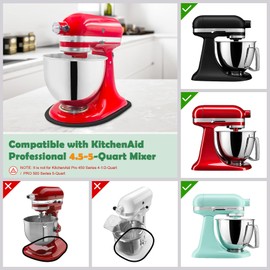 Compatible with Kitchen aid 4.5-5 Qt Bamboo Mixer Slider - Appliance Slider for Tilt Head Kitchen aid Stand Mixer Artisan, Countertop Storage Mover Sliding Tray Accessories Attachments-black