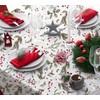 Home Expressions Christmas Oilcloth Tablecloth Mistletoe, Berries, Holly, Wipe Clean,