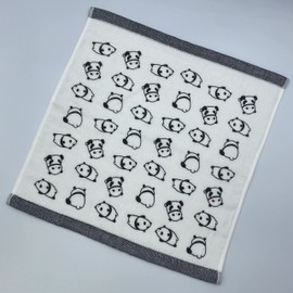 Imabari Towel, Single Sided Gauze Hand Towel, 13.4 x 13.8 inches (34 x 35 cm), Chippy, Monochrome, Made in Japan, Easy to Dry, Camping, Yoga, Gym, Bath, Spa, Kids, Cute Towel