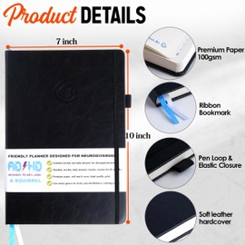 ADHD Planner for Adults - The 4 Month Undated Monthly Weekly Daily Focus and Productivity Planner Organizer Notebook for Neurodivergent Brains - Gifts for Men and Women with ADD