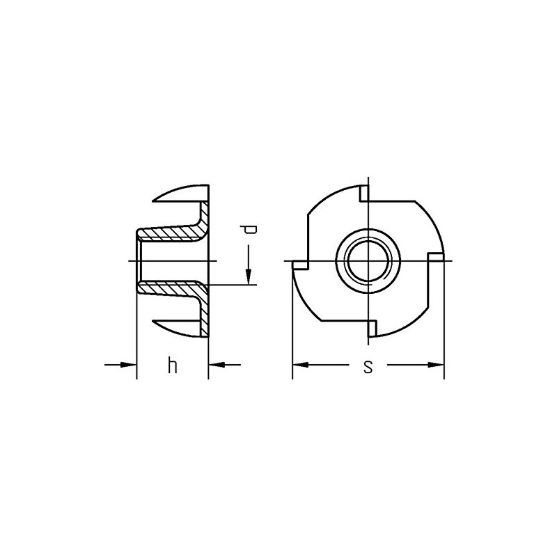 Dresselhaus impact nuts with 4 impact tips optionally M5, M6