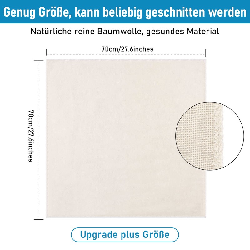 HXC Pack of 4 Natural Cheese Cloth 70 cm x