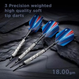 Viper by GLD Products Sidewinder 80% Tungsten Soft Tip Darts,Coarse Knurling 18G