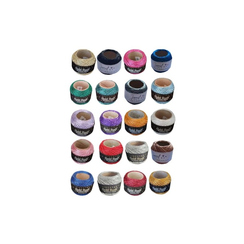 LINCATEX Gold Rush Metallic Decorative Thread 80 Metre Rolls 20