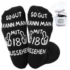 Belillpipi 50 60 40 30 70 80 18th Birthday Man Gifts for Men Women Funny Socks with Saying Birthday Gift for Men Funny Gifts for Boys Gift Ideas for Birthday Socks, Black White-18