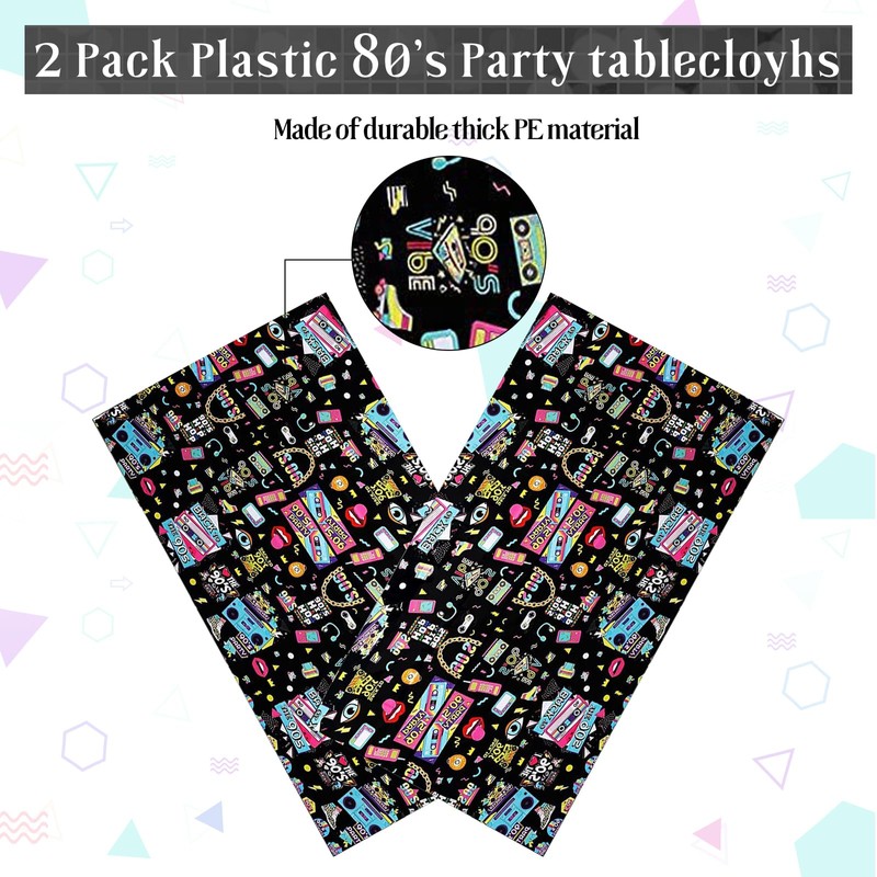 LLMSIX 2 Pcs 90s Party Tablecloth Large 90s Hip Hop
