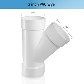 LESSO 2" PVC Pipe Fitting, Deep WYE DWV, 2 inch PVC DWV Fitting High Flow Capacity White for Plumbing and Pool Systems, SCH40 (1 Unit Piece)