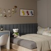 Greymond Upholstered Wall Mounted Headboard, Acoustic Panel, Peel and Stick