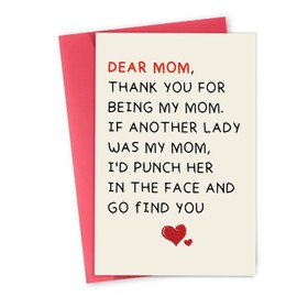 Missonemi Funny Mothers Day Card for Mom, Happy Mothers Day Gifts from Daughter Son, Humor Mom Birthday Card, Mums Birthday Gifts for Women Her